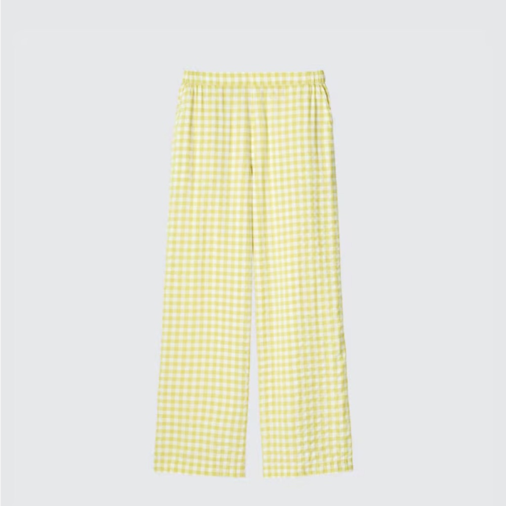 Uniqlo Green Gingham Pants - Seersucker Easy Pants